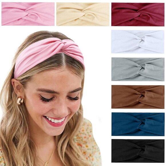 Turban Headbands for Women Boho Wide Women's Headbands for Hair Non Slip Twist H - Picture 1 of 6
